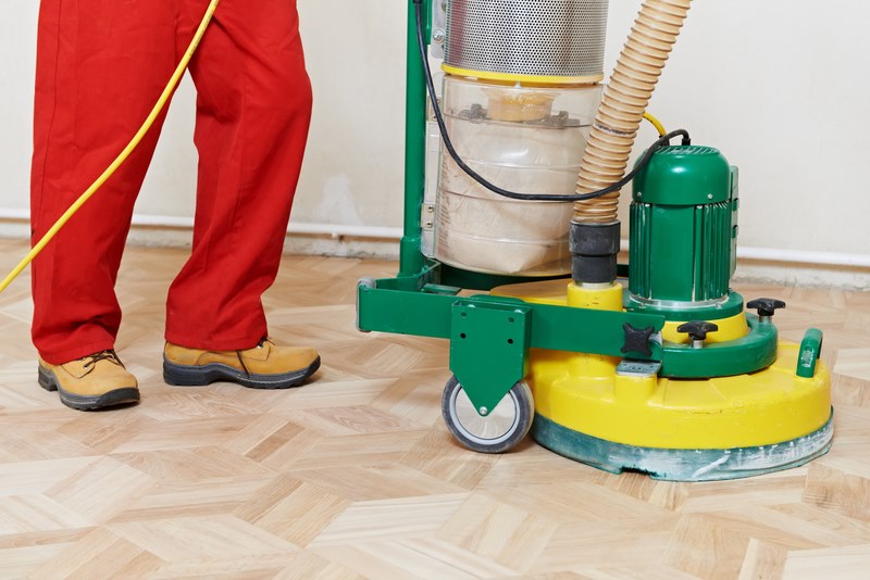 floor sander in action