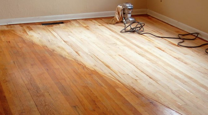 Sanded wooden floor